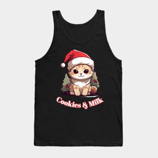 Cookies & Milk - Christmas Cat - Winter Holiday Tank Top